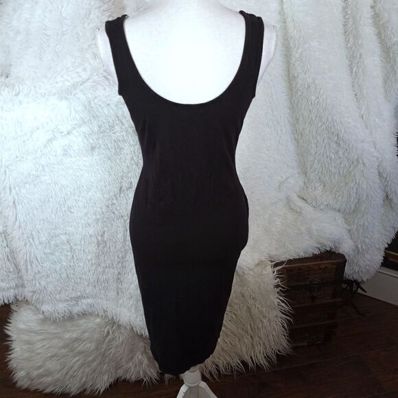 DEREK HEART BLACK TANK BODYCON DRESS SZ.1X EUC - Picture 6 of 8